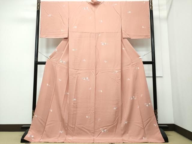 平和屋着物●上質な小紋　友禅　草花文　正絹　逸品　未使用　CAAR8061vf 平和屋着物○上質な小紋 友禅 草花文 正絹 逸品 未使用 CAAR8061vf