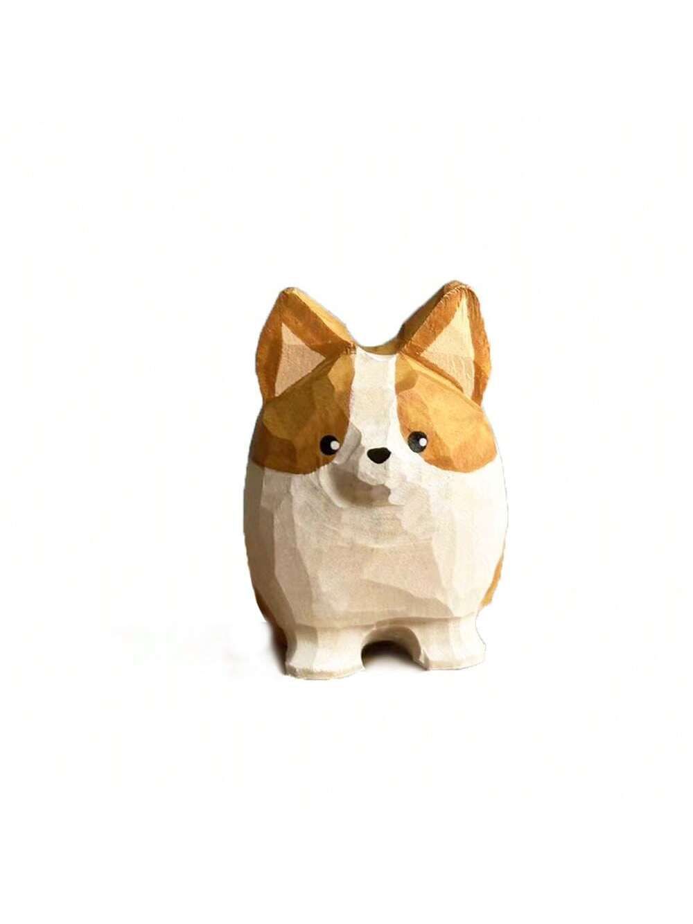 木彫りのコーギー（制作中） Amazon.co.jp: 彫刻シミュレーション犬ソリッドペットドッグ