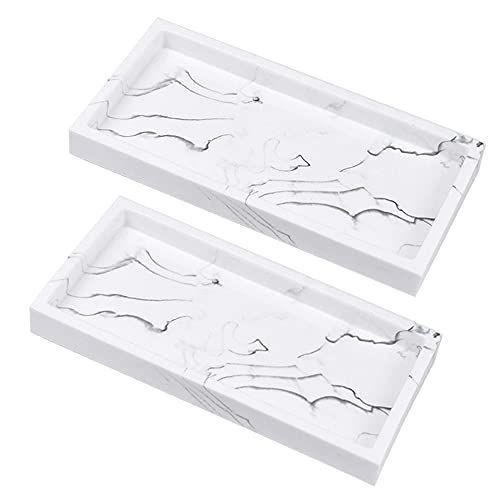 大理石調の強化セラミック製アクセサリートレー - 2枚セット 大理石調の強化セラミック製アクセサリートレー - 2枚セット