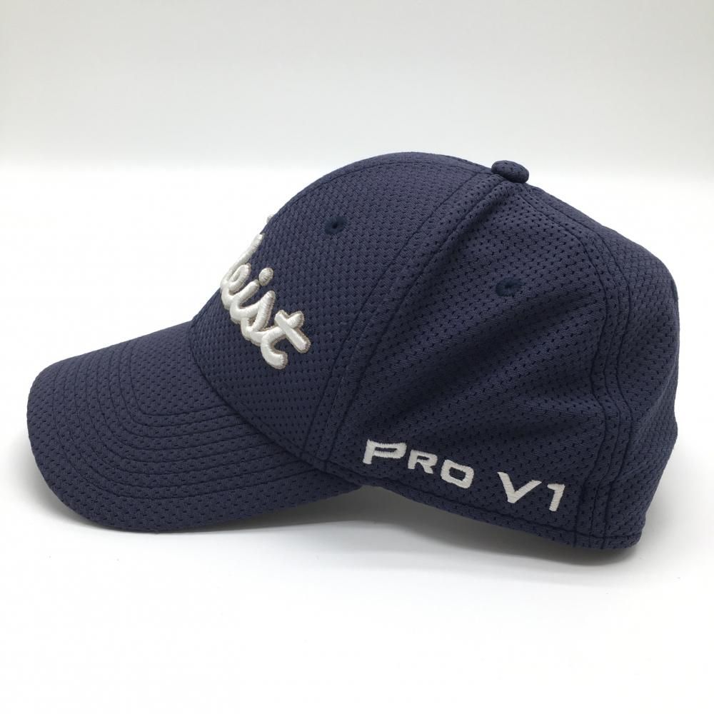 タイトリスト×フットジョイ キャップ ネイビー×白 立体ロゴ刺しゅう メッシュ生地  L/XL ゴルフウェア TITLEIST