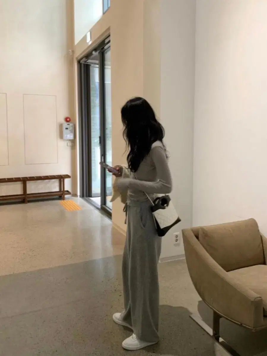 ルプレン グレー カシミア ニット パンツ ショート丈