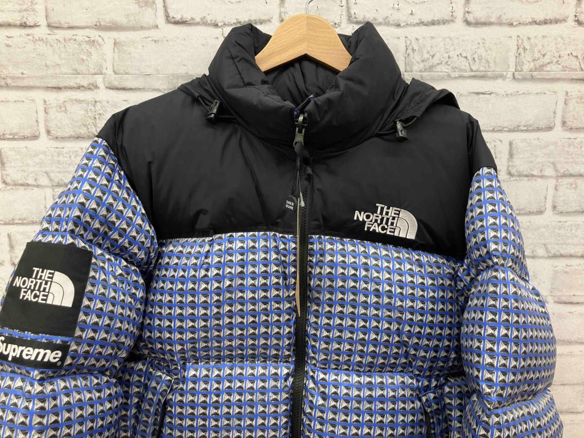 SUPREME×THE NORTH FACE シュプリーム ノースフェイス ND42100I STUDDED NUPTSE JACKET ロイヤルブルースタディッドプリント Mサイズ