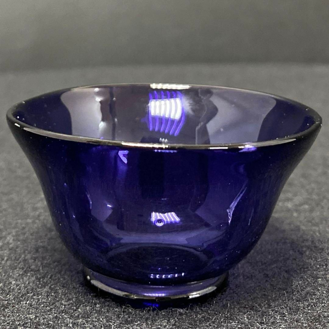 本歌江戸ガラス 紫盃 直径6.2㎝ 高さ3.4㎝ トエコト東な6-0906 2F