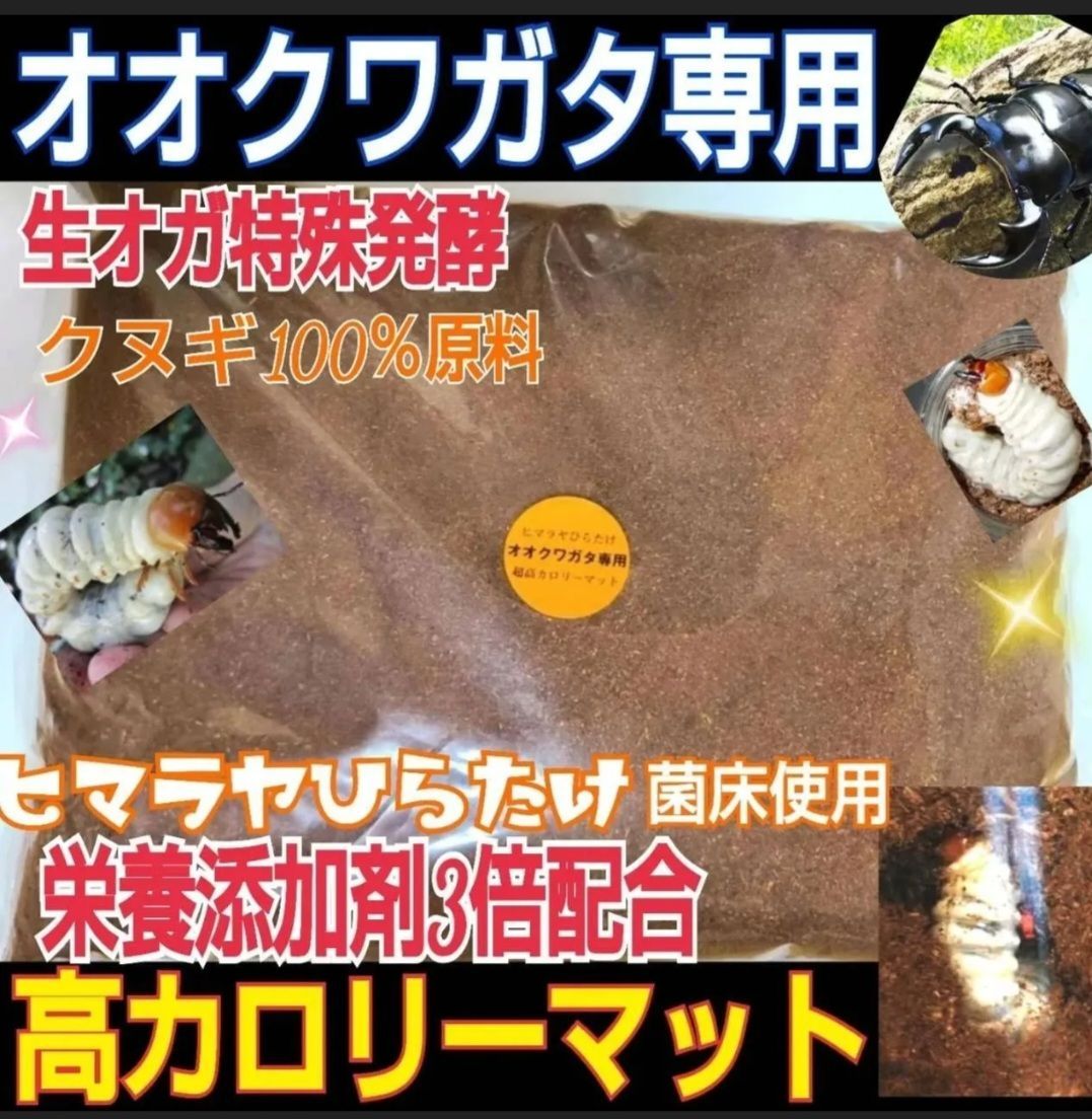 オオクワガタ専用　超高カロリーマット【40L】栄養添加剤3倍配合！生オガ特殊発酵 オオクワガタ専用☆超高カロリーマット【40リットル・4袋】生オガを