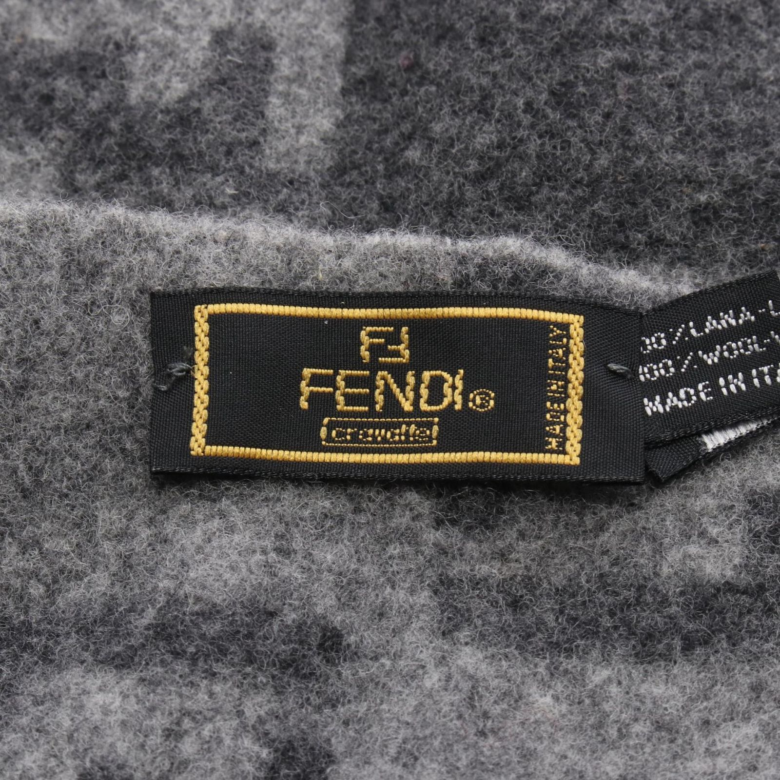 フェンディ FENDI マフラー ズッカ グレー ウール マフラー ユニ