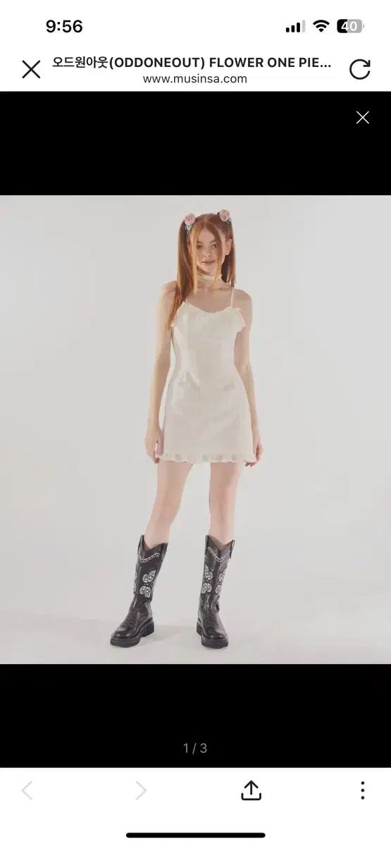 ODD ONE OUT オッドワンアウト FLOWER ONE PIECE_WHITE