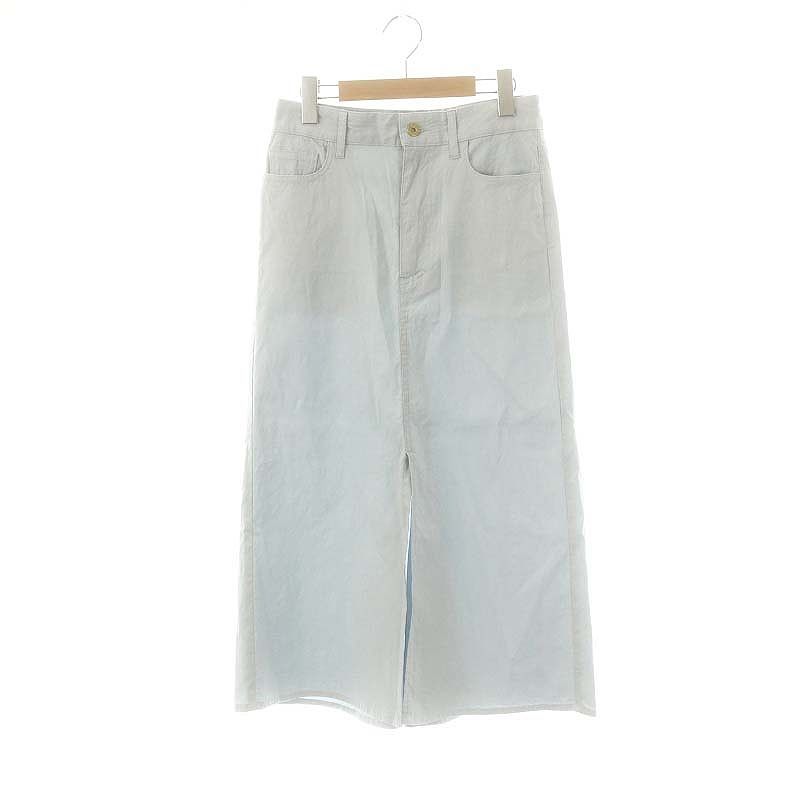 ミューズ ドゥーズィエム クラス MUSE de Deuxieme Classe 25SS STRETCH TWILL B|FLARE スカート ロング フ リネン 36 ライトブルー |DO OS