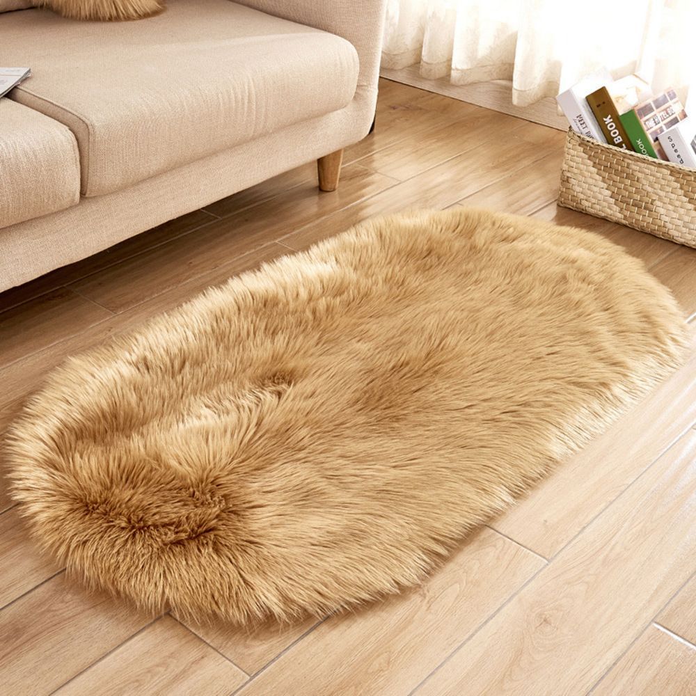 ブラウン  80×180cm  フロアマット pkyh100180 ラグマット 北欧 シャギーラグ 洗える ラグ マット ファーマット フロアマット カーペット 絨毯 フェイクファー ウォッシャブル 敷物 長毛 長い 暖か