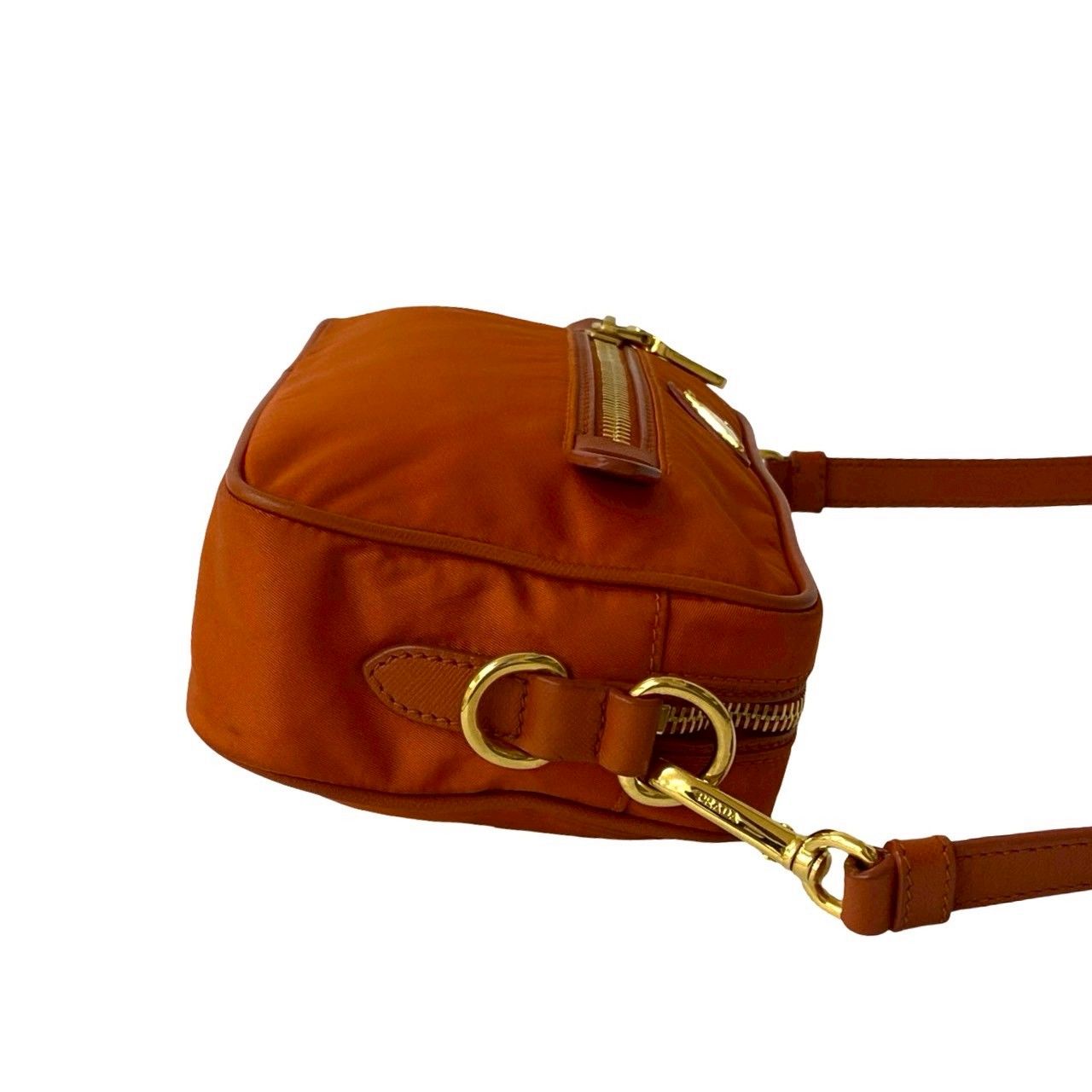新作揃え 極 美品 サフィアーノ ナイロン 金具 三角ロゴ プラダ PRADA バッグ