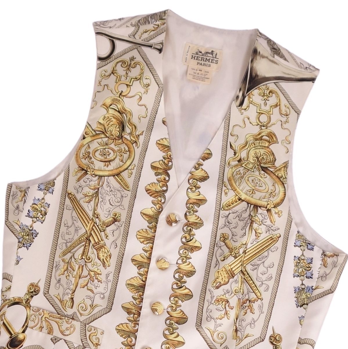 ジャンネット ベスト メンズ ジレ 花柄 総柄 シングル46 イタリア製