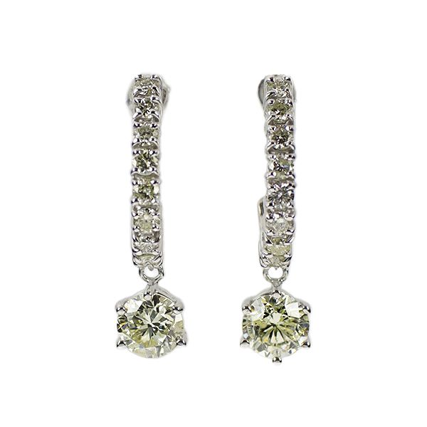 ピアス　ロシアンダイヤモンド　Ｋ18WG K18WG ダイヤモンド ピアス 0.60ct D0.26ct - メルカリ