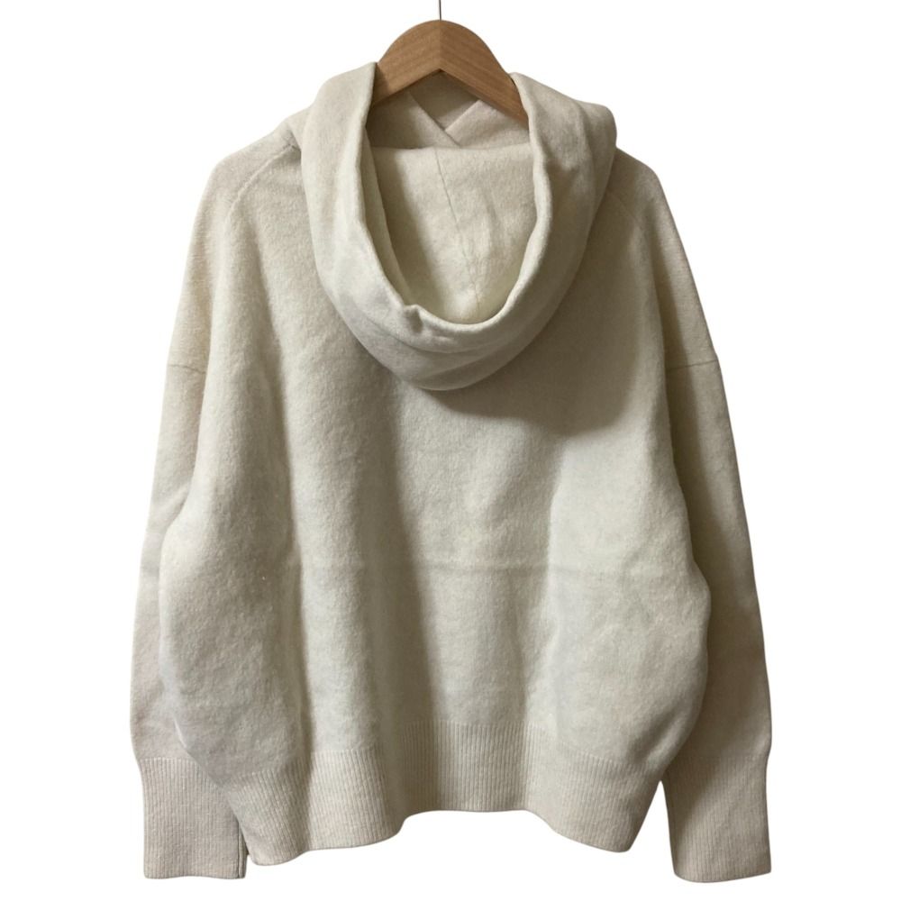 23区 - 美品 23AW 23区 ニジュウサンク フェルト ニットパーカー プルオーバー フーディー KRWWSW0466 大きいサイズ 44 グレー レディース 古着 中古 USED 23区 - 美品 23AW 23区 ニジュウサンク フェルト ニットパーカー