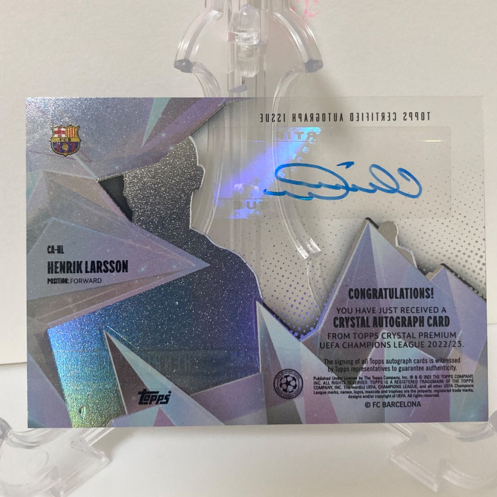 ヘンリク・ラーション 直筆サイン 2022-23 Topps Crystal Premium UEFA