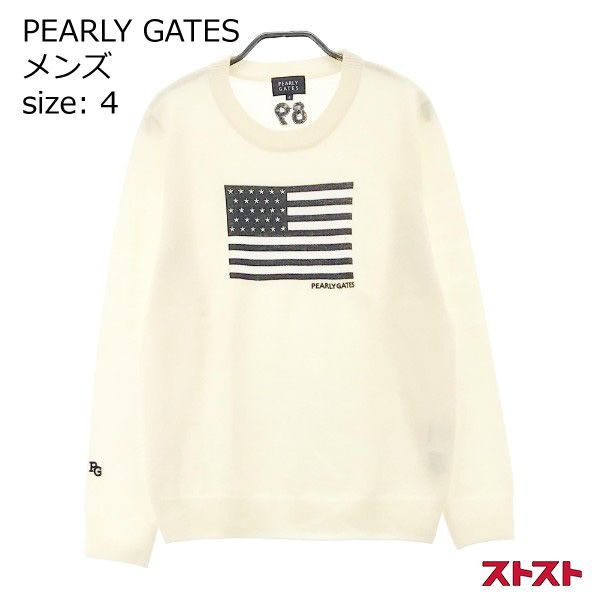 PEARLY GATES パーリーゲイツ 長袖ニットセーター 星条旗 ホワイト系 4 ［240001987877］