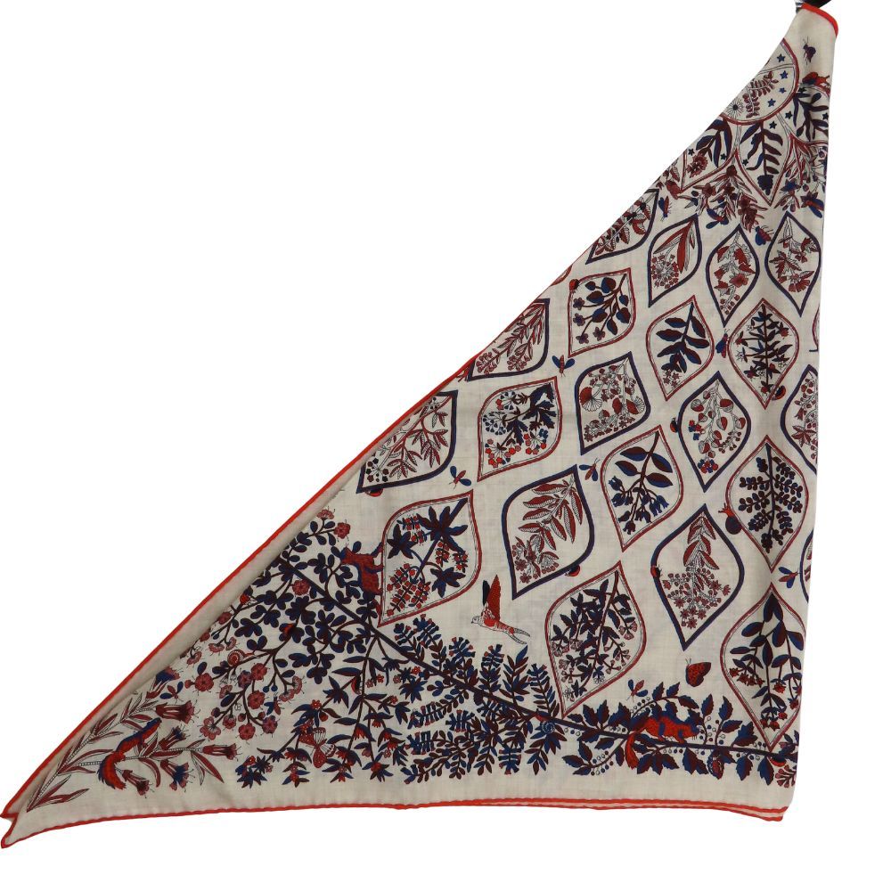 新品タグ付き　エルメス　トライアングルジェアン（薬用植物）ストール　ピンク 新品タグ付き エルメス トライアングルジェアン（薬用植物）ストール