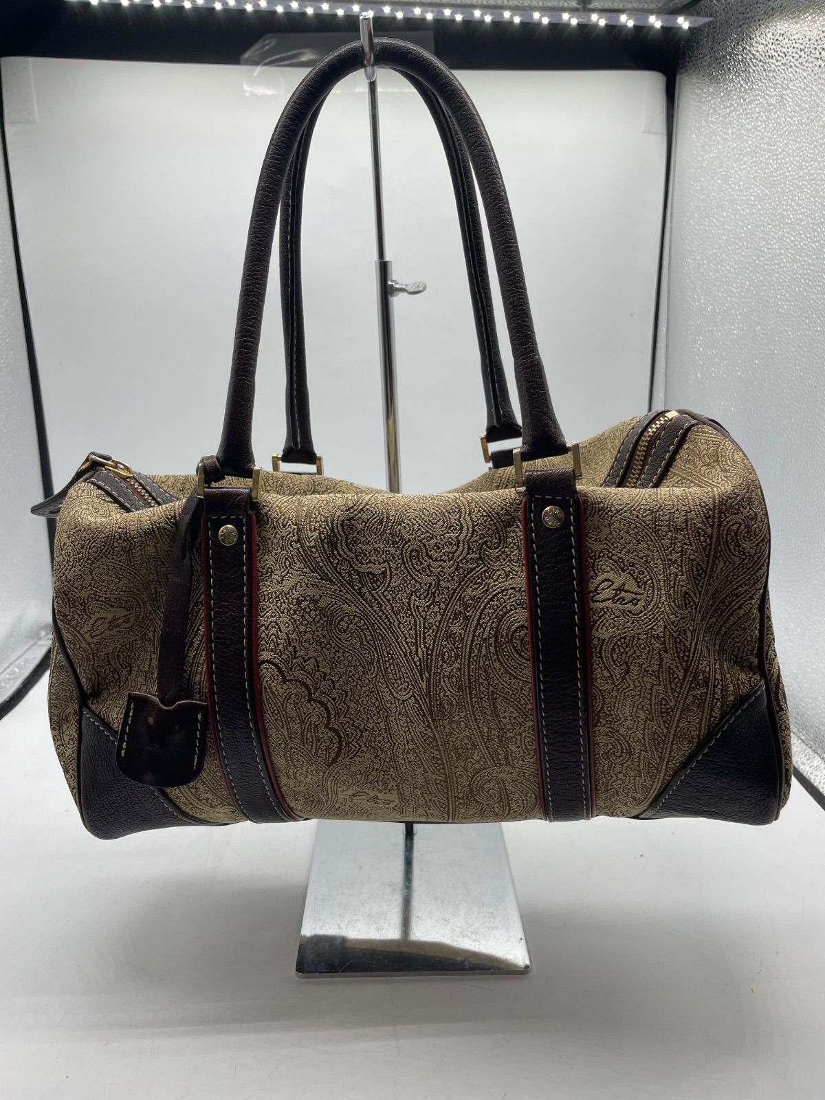 ◆ ETRO ◆ エトロ ボストンバッグ ペイズリー 旅行バッグ ブラウン ボストンバッグ(L)/ ペイズリー柄 / ブラウン×マルチカラー