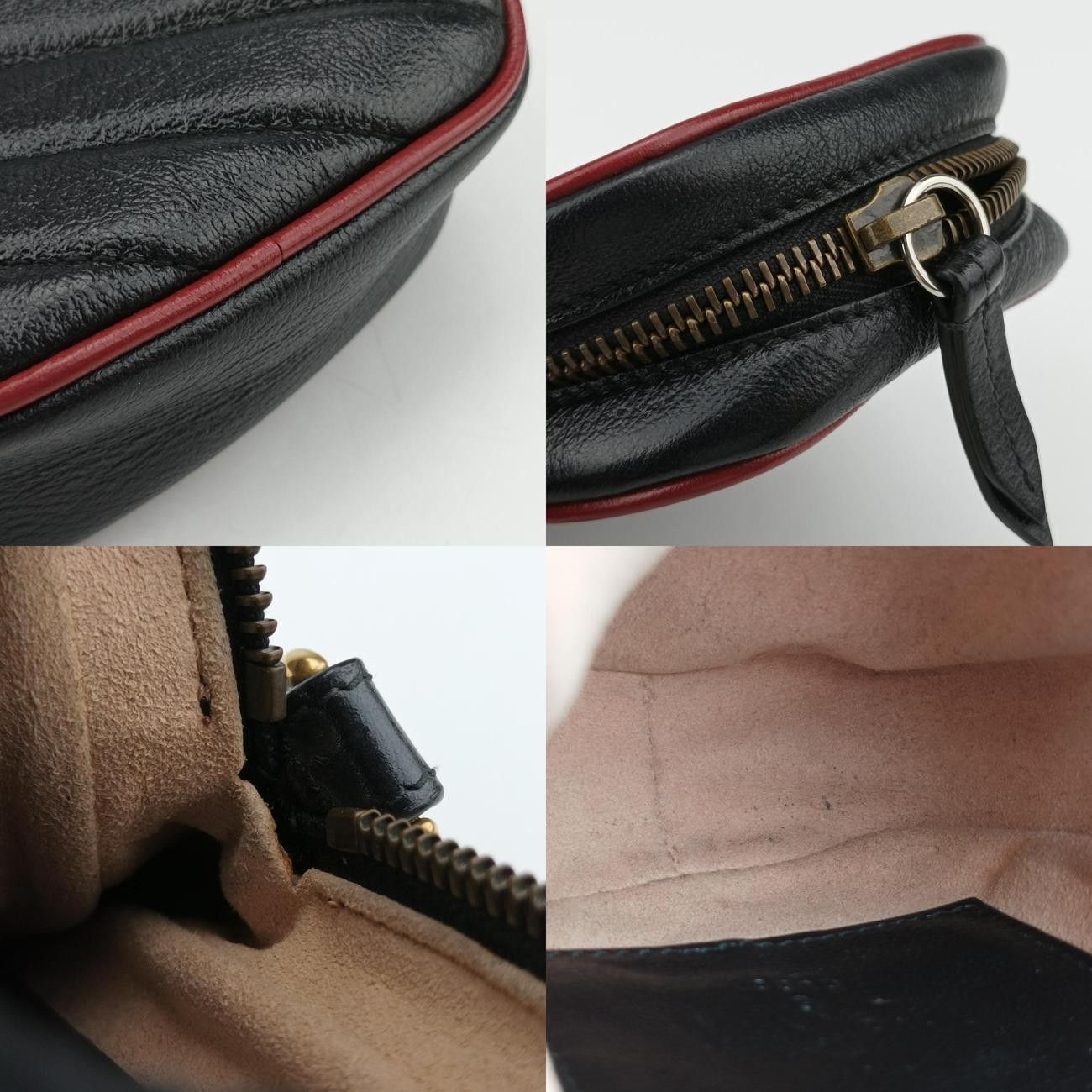 グッチGucciGGマーモントブラック×レッドレザー601577