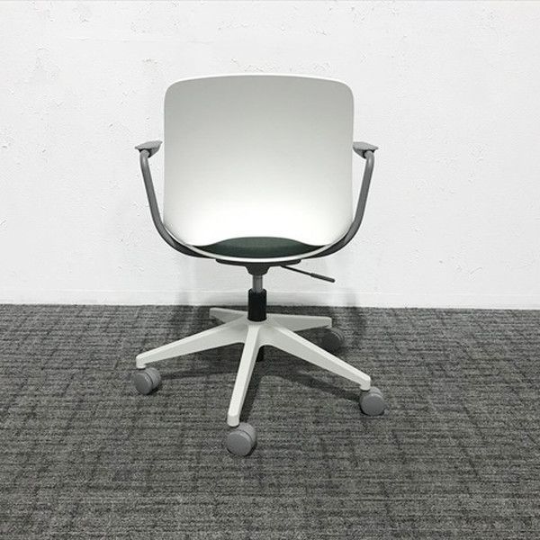 DUチェア オフィスチェア ホワイト ダークグリーン