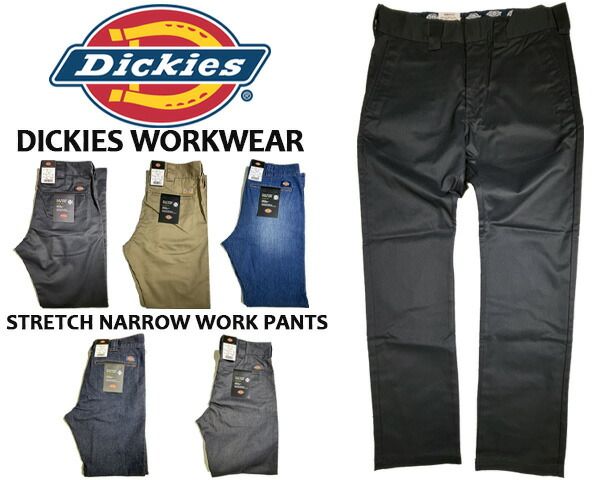 ディッキーズ TCストレッチ ナロー ワークパンツ Dickies STRETCH NARROW WORK PANTS wd5882n パンツ ワークウエア チノパン デニムパンツ ロングパンツ スリム
