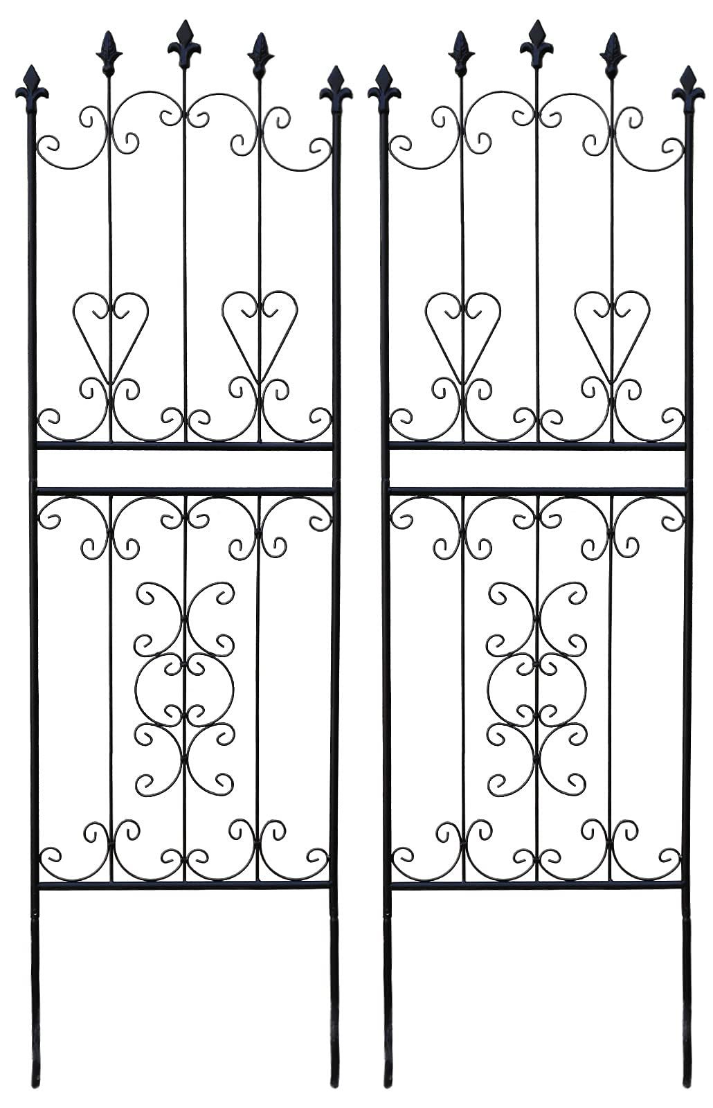 ガーデンガーデン お庭をエレガントに彩る IBフェンス ローズスリム ロータイプ 幅48 高さ155 cm セット ブラック アイアントレリス IBF 2 P