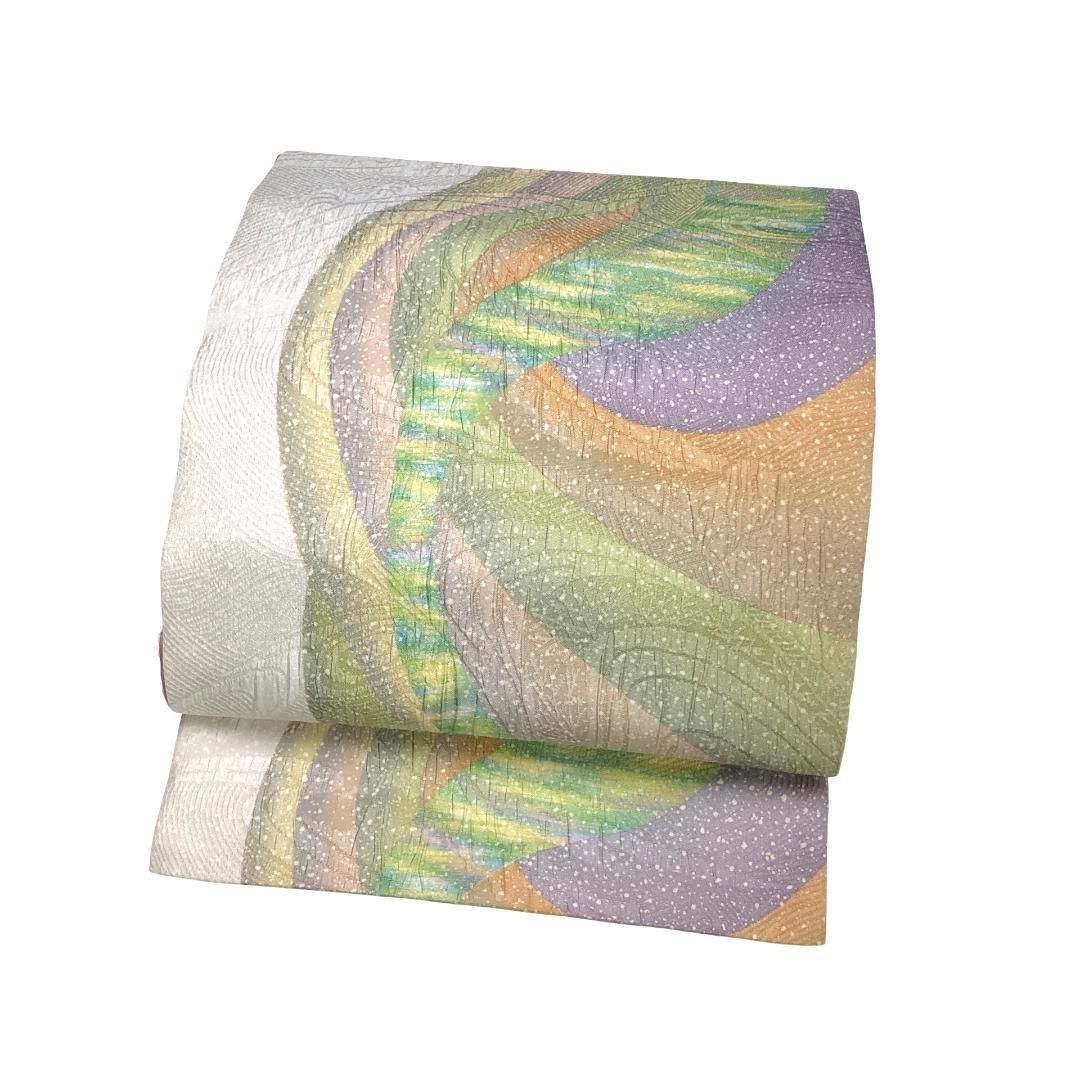 サ*ん様 鵬翔 洒落袋帯 博多帯 膨れ織 全通 暈し染め U-5721 サ*ん様 鵬翔 洒落袋帯 博多帯 膨れ織 全通 暈し