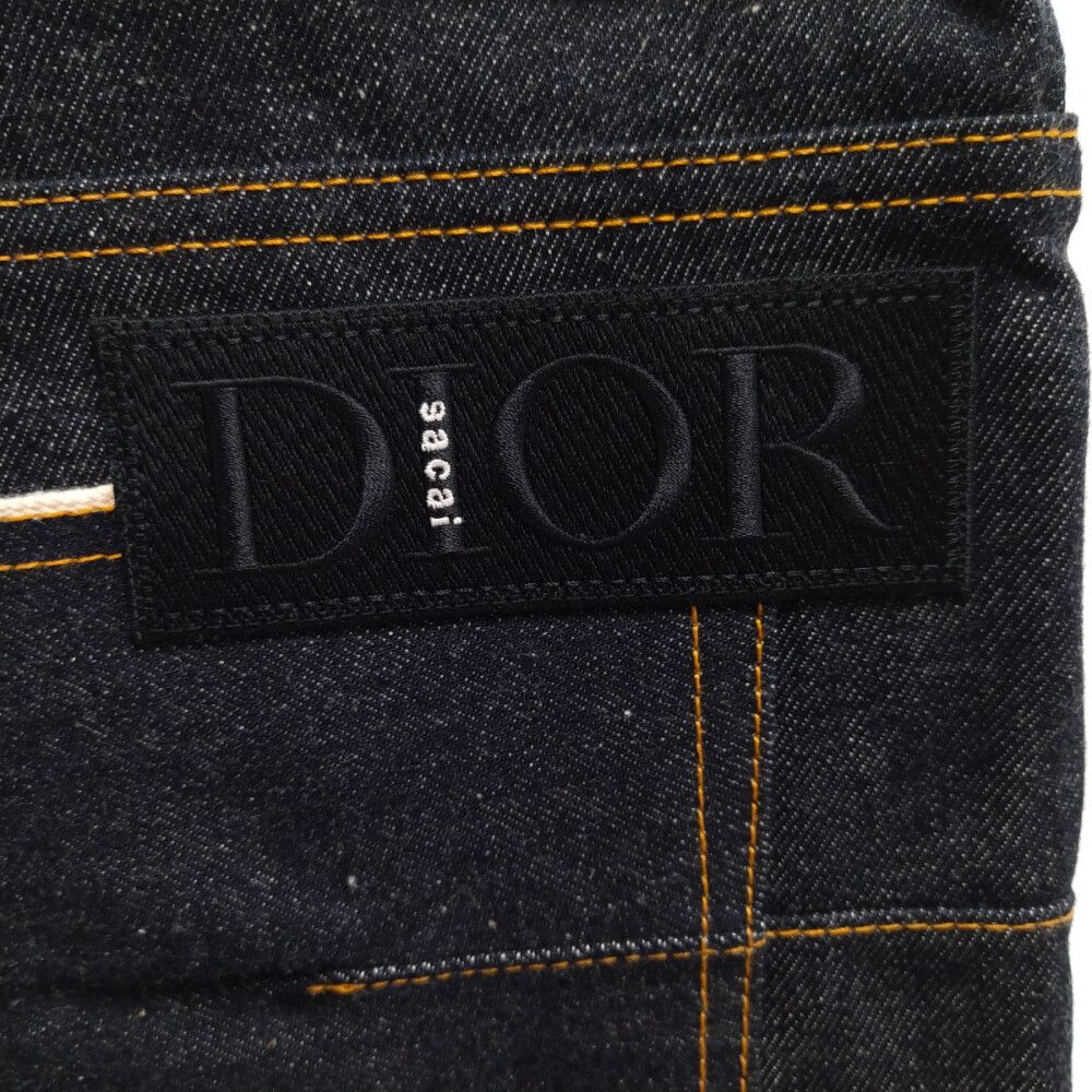 DIOR ディオール 21AW×SACAI Slim-Fit Jeans Low Cotton Denim 213D007AY507×サカイ スリムフィット ジーンズ ローコットンデニムパンツ インディゴブルー