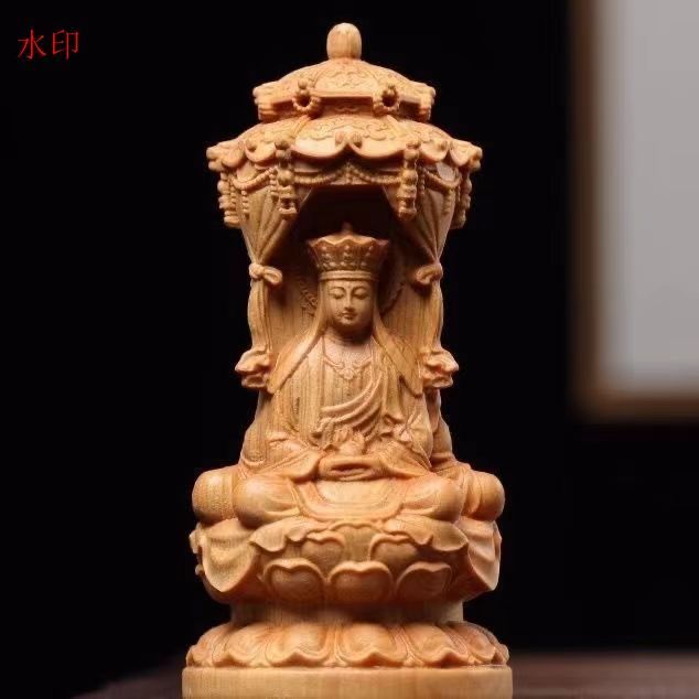 木彫仏像 三面 婆娑三聖座像 阿弥陀仏三尊（観世音菩薩 阿弥陀仏