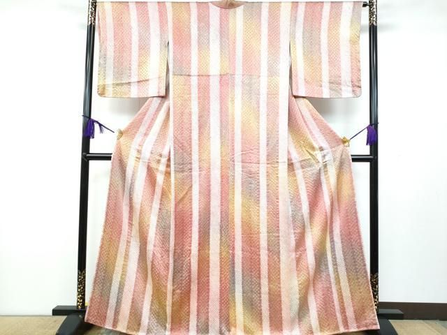 平和屋着物○上質な小紋 枝花間道 暈し染め 正絹 逸品 AAAT3089np  