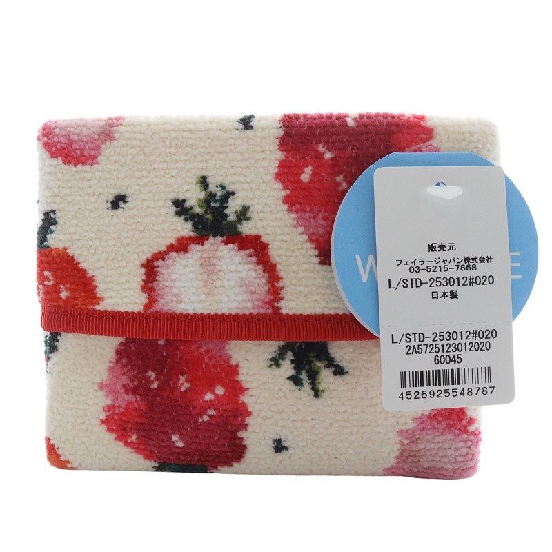 新品☆FELIER 花柄刺繍 赤 ティッシュケース　フェイラー フェイラー FEILER ラブラリーバイフェイラー 25年 ストロベリードット