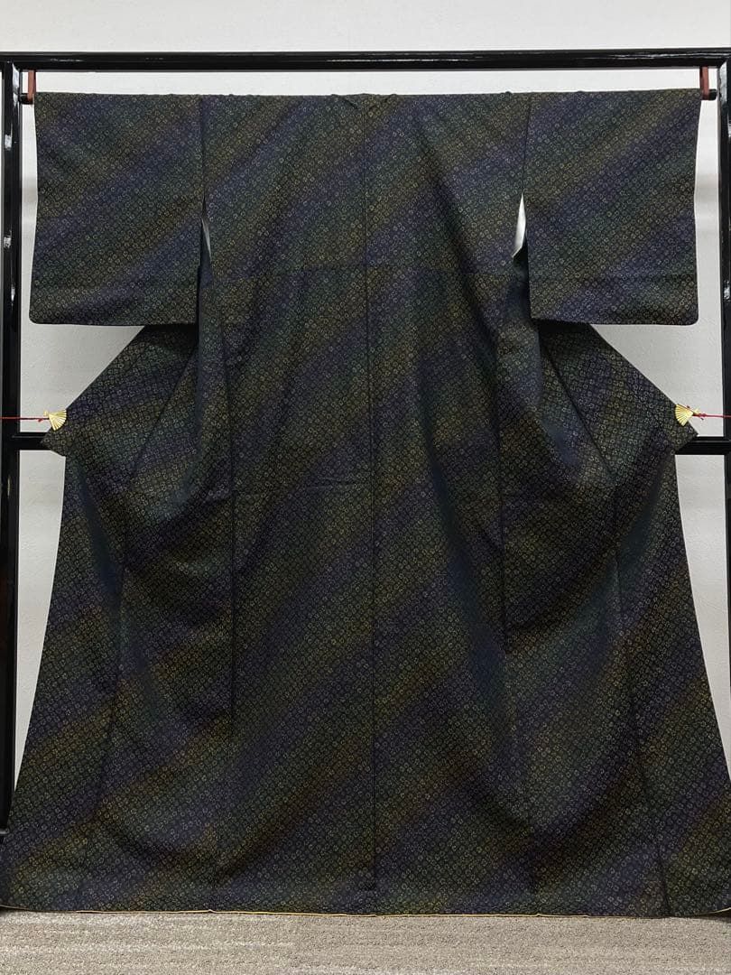 漢方染 小紋 御召調 絵羽柄 桜 正絹 X345