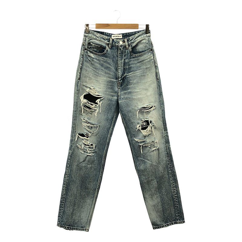 【美品】 BALENCIAGA デストロイ ロゴ デニムパンツ | 30 美品】 BALENCIAGA / バレンシアガ | 2020 | デストロイ ロゴ デニム