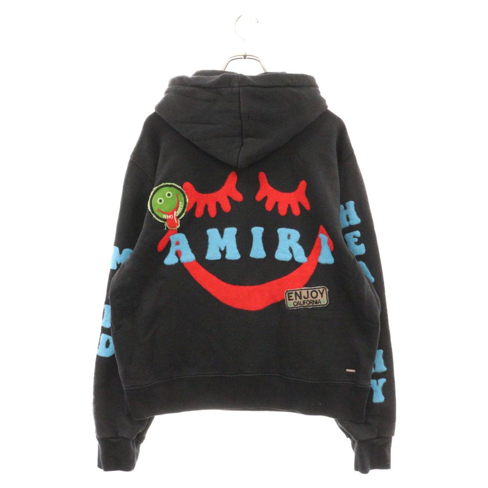 AMIRI (アミリ) A LOVE MOVEMENT EDITION HEALTHY BODY HOODIE パッチワーク プルオーバーパーカー  フーディー ブラック - メルカリ