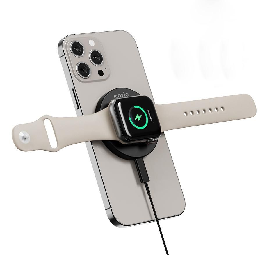NAGAOKA ナガオカ ２デバイス同時充電対応携帯型ワイヤレス充電器 Magsafe Qi対応 Apple Watch iPhone等に対応 M313WCBK M313WCWH M313WCBL Amazon.co.jp: movio 2デバイス同時充電対応携帯型ワイヤレス充電器 M313WC (ブルー) : 家電＆カメラ