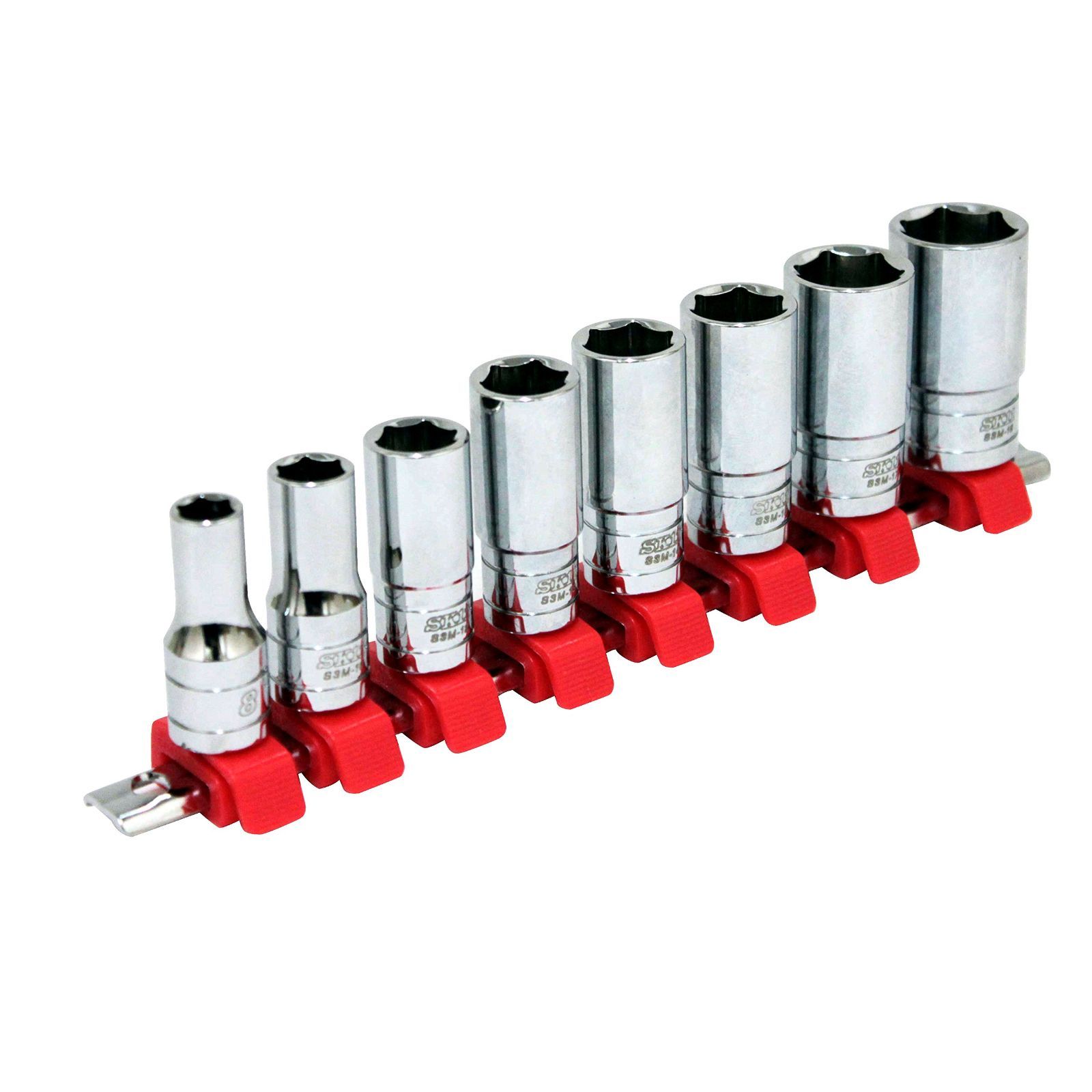 人気商品 9.5mm 3|8インチ 差込角 8 10 12 13 14 15 17 19mm セミディープソケットセット SHS308SD SK11 エスケー11