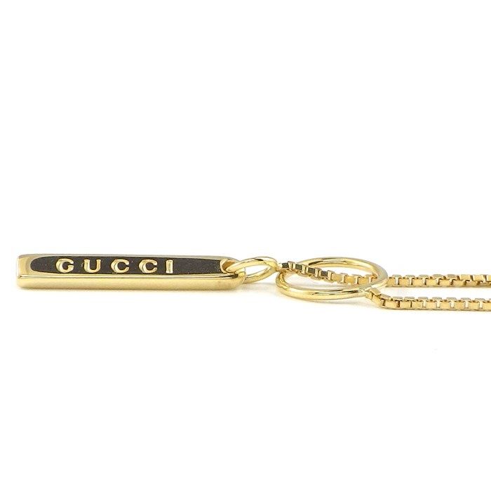 グッチ GUCCI ネックレス ラリエット ロゴ プレート バー