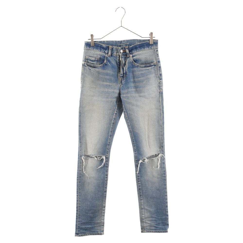 SAINT LAURENT PARIS サンローランパリ JEANS DESTROYDE ダメージ加工 スキニーデニムパンツ インディゴ 606663 SAINT LAURENT PARIS (サンローランパリ) JEANS DESTROYDE ダメージ