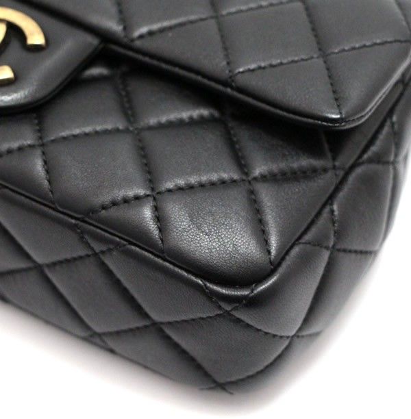 シャネル CHANEL ミニマトラッセ20 チェーン ショルダーバッグ ラム 黒  