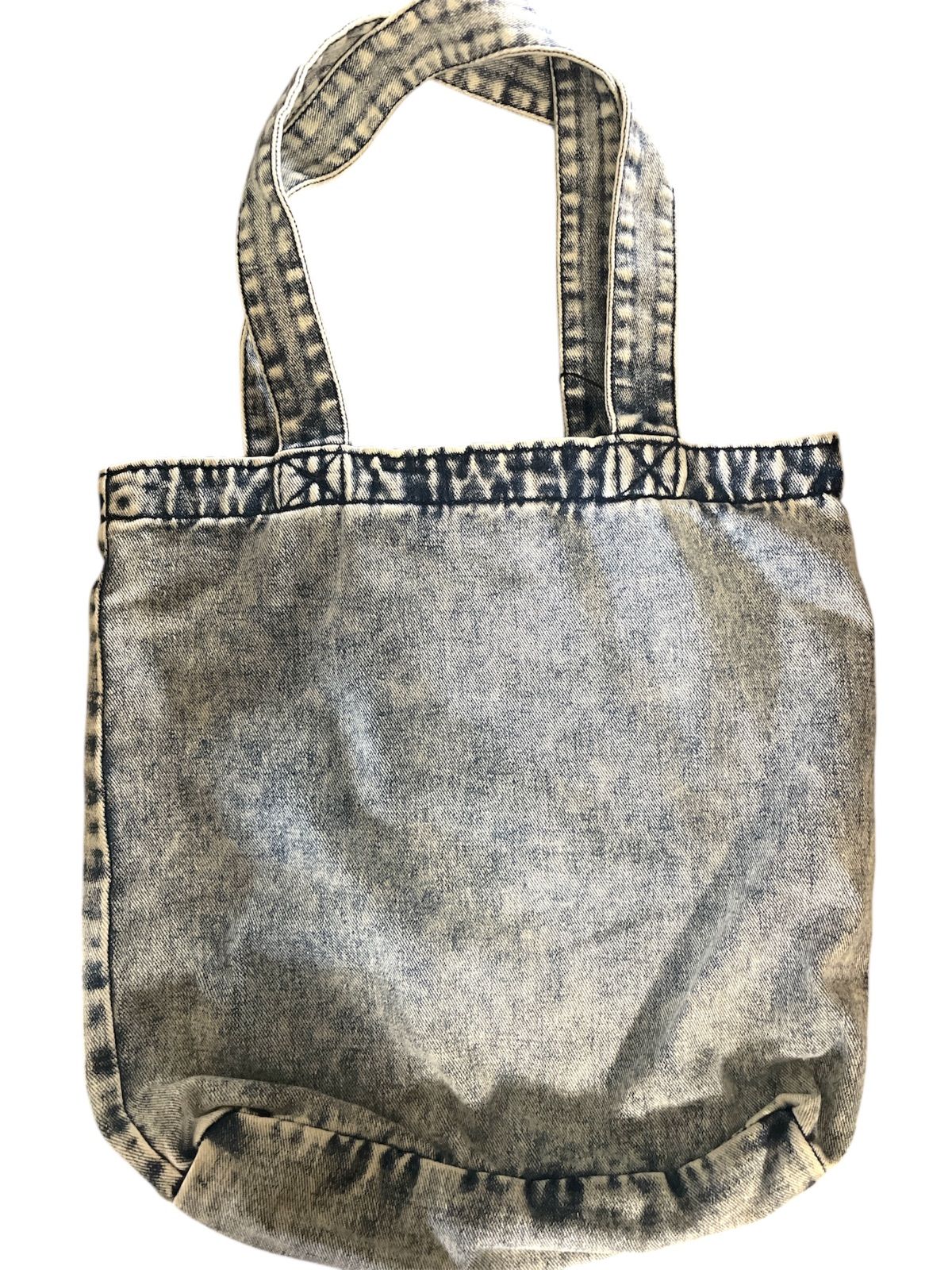 MASSES マシス アシッドウォッシュ デニム風 トートバッグ 刺繍ロゴ 未 