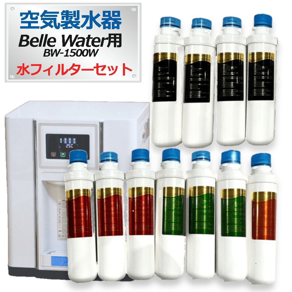 空気から水を作る製水器 空気製水機 Belle Water BW-1500W用 水フィルターセット 2年分 ベルウォーター 災害 非常時 高性能フィルター 紫外線除菌