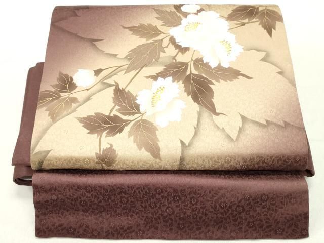 平和屋着物●ワンタッチ つけ帯 枝花文 金彩 やまと誂製 正絹 DAAY0181ob