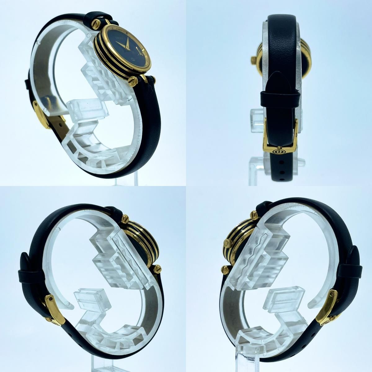 ⭐【超美品】グッチヴィンテージシェリーライン腕時計(新品電池稼働品) GUCCI グッチ シェリーライン ウォッチ 腕時計 ゴールド レザー