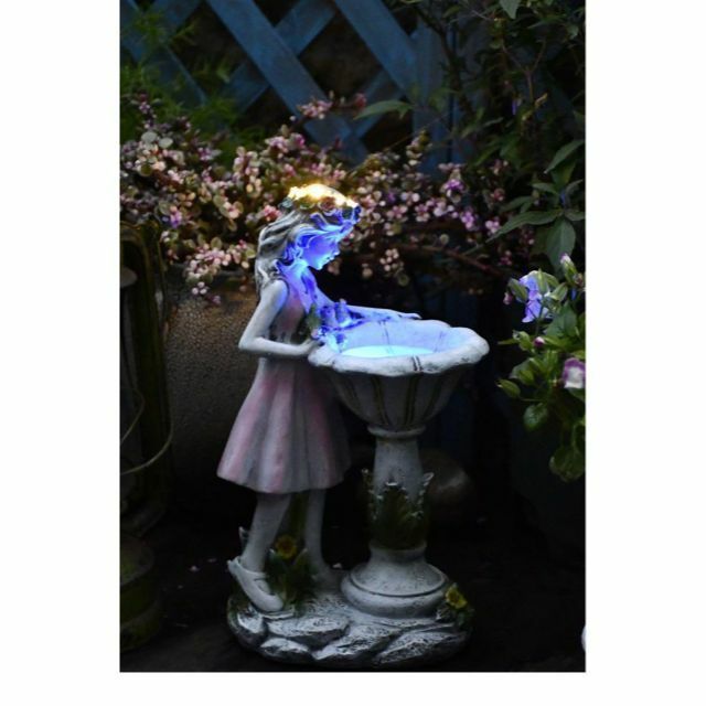 ガーデンライト 少女 置物 ガーデニング オブジェ ソーラー