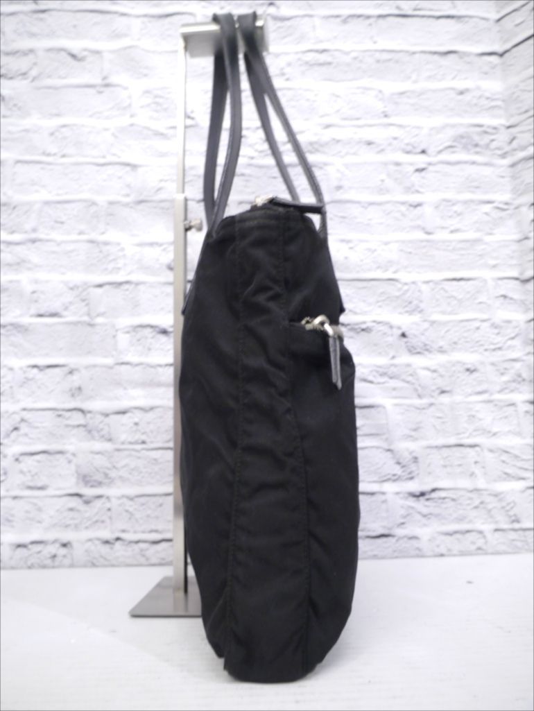 美品◇PRADA プラダ ユニセックス ナイロンxレザー切替 トート ハンド 