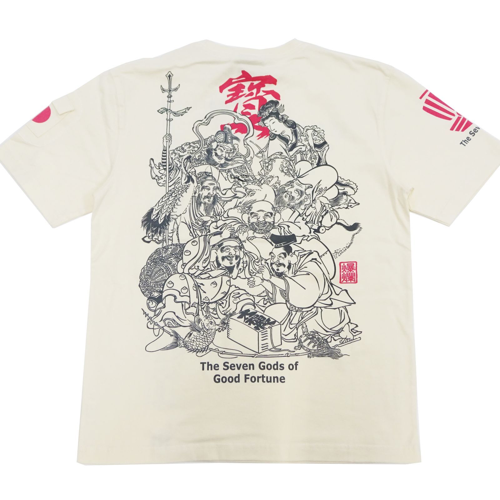 RMT-335 爆裂爛漫娘 ばくれつ 和柄 半袖Tシャツ B-R-M 爆烈 七福神 Good Fortune Tシャツ エフ商会 オフ白 新品 アメカジショップ