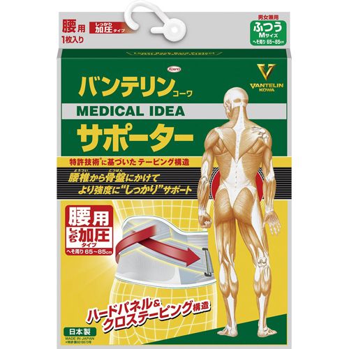 2営業日で発送 興和新薬 興和 コーワ バンテリンコーワサポーター 腰用 しっかり加圧タイプ 男女兼用 ブルーグレー ふつう Mサイズ 1091961