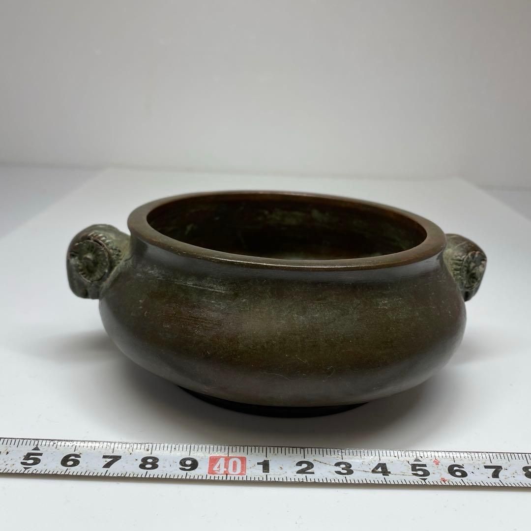中国古玩　宣徳年製　古銅香炉　1020g 本さ7-0105☆1F 中国古玩 宣徳年製 古銅香炉 1020g 本さ7-0105☆1F 中国