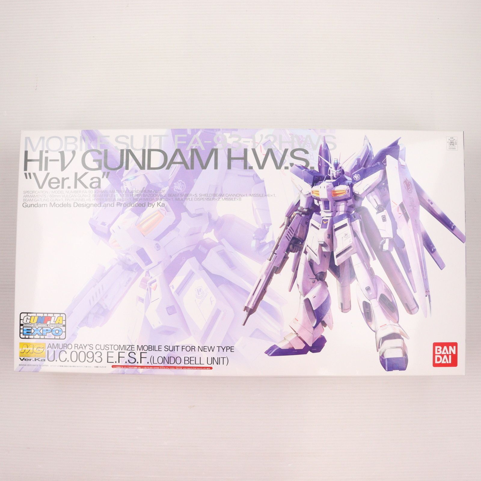BANDAI - MG 1/100 FA-93-ν2HWS Hi-νガンダム H.W.S. Ver.Ka メカニカルクリア 機動戦士ガンダム 逆襲のシャア ベルトーチカ・チルドレン プラモデル(0201889) ガンプラEXPO ワールドツアージャパン 2015限定 バンダイ Amazon | 【イベント限定】MG 1/100 FA-93-ν2HWS Hi-νガンダム