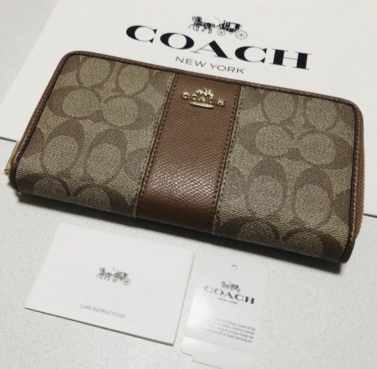 ☆ COACH コーチ 長財布 F52859 シグネチャー 長財布 ラウンドジップ