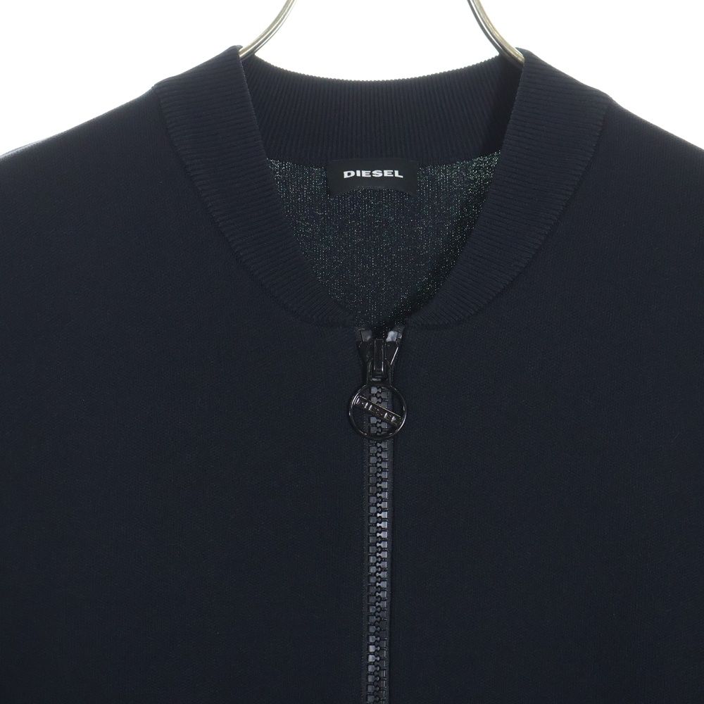 DIESEL ブラック ジップアップジャケット　トラックジャケット DIESEL (ディーゼル) ロゴジップ レーヨン ジップアップ