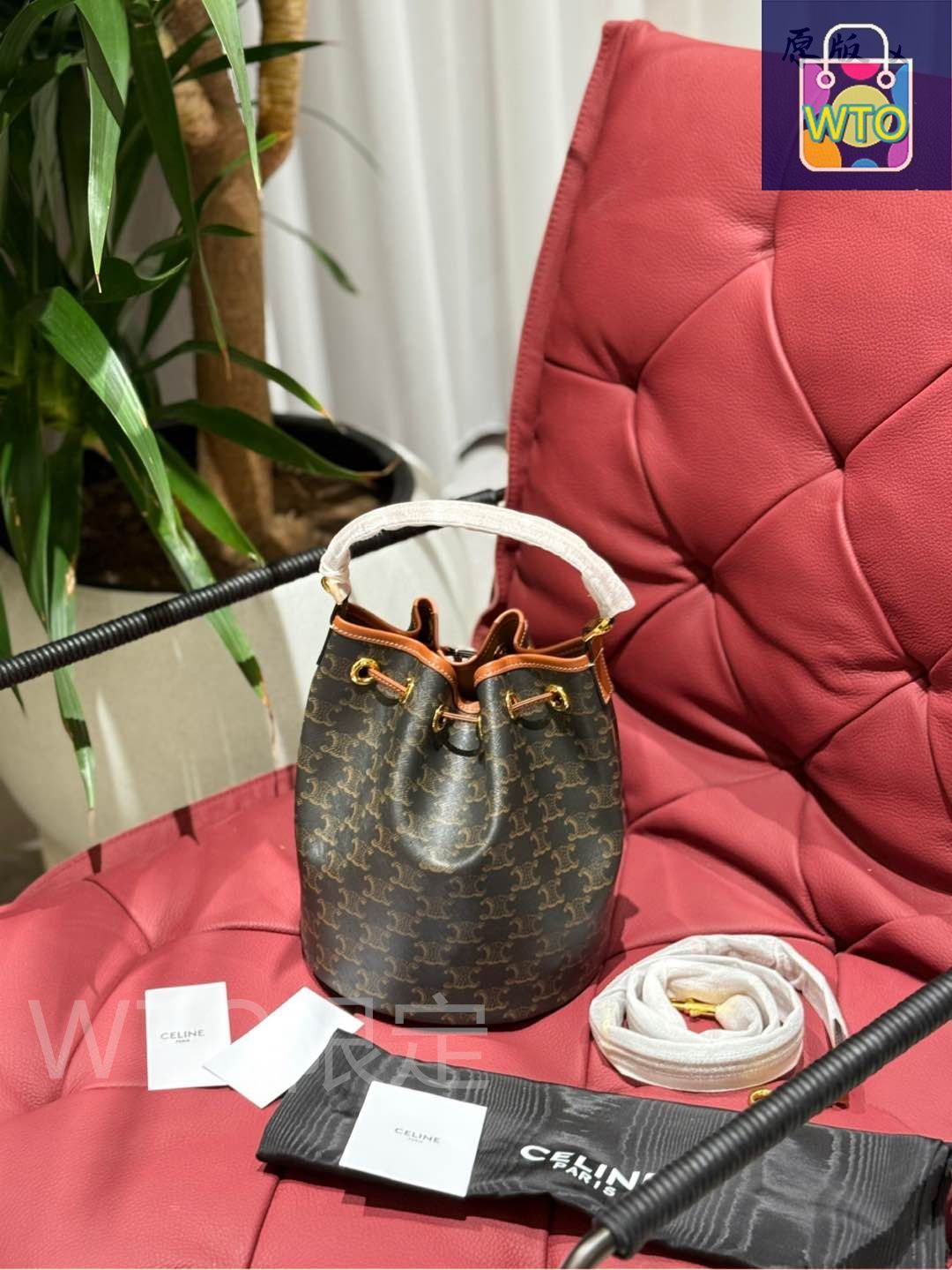 CELINE クララ バケットバッグ ブラウン【注目商品】★ セリーヌ CELINE CELINE ハンドバッグ Bucket Clara バケット